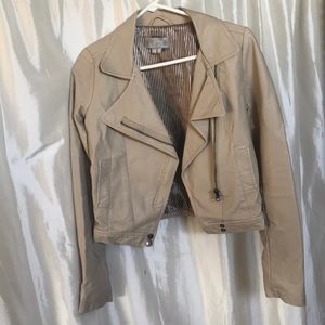 Tan Faux Leather Jacket
